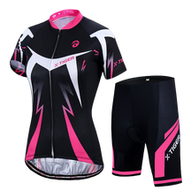 Conjunto Roupa de Ciclismo Feminino TIGER Preto com Rosa