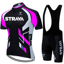 Conjunto de Ciclismo Strava Premium Rosa c Bretelle