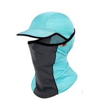 Kit Máscara Balaclava + Boné de Ciclismo Summer Proteção Azul Claro