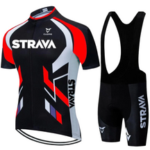 Conjunto de Ciclismo Strava Premium Vermelho c Bretelle