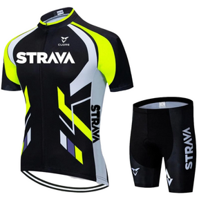 Conjunto de Ciclismo Strava Premium Amarelo c Bermuda