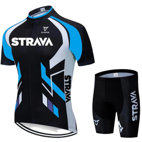 Conjunto de Ciclismo Strava Premium Azul c Bermuda