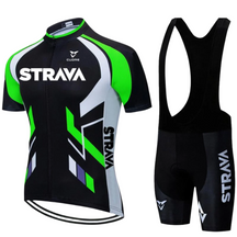 Conjunto de Ciclismo Strava Premium Verde c Bretelle