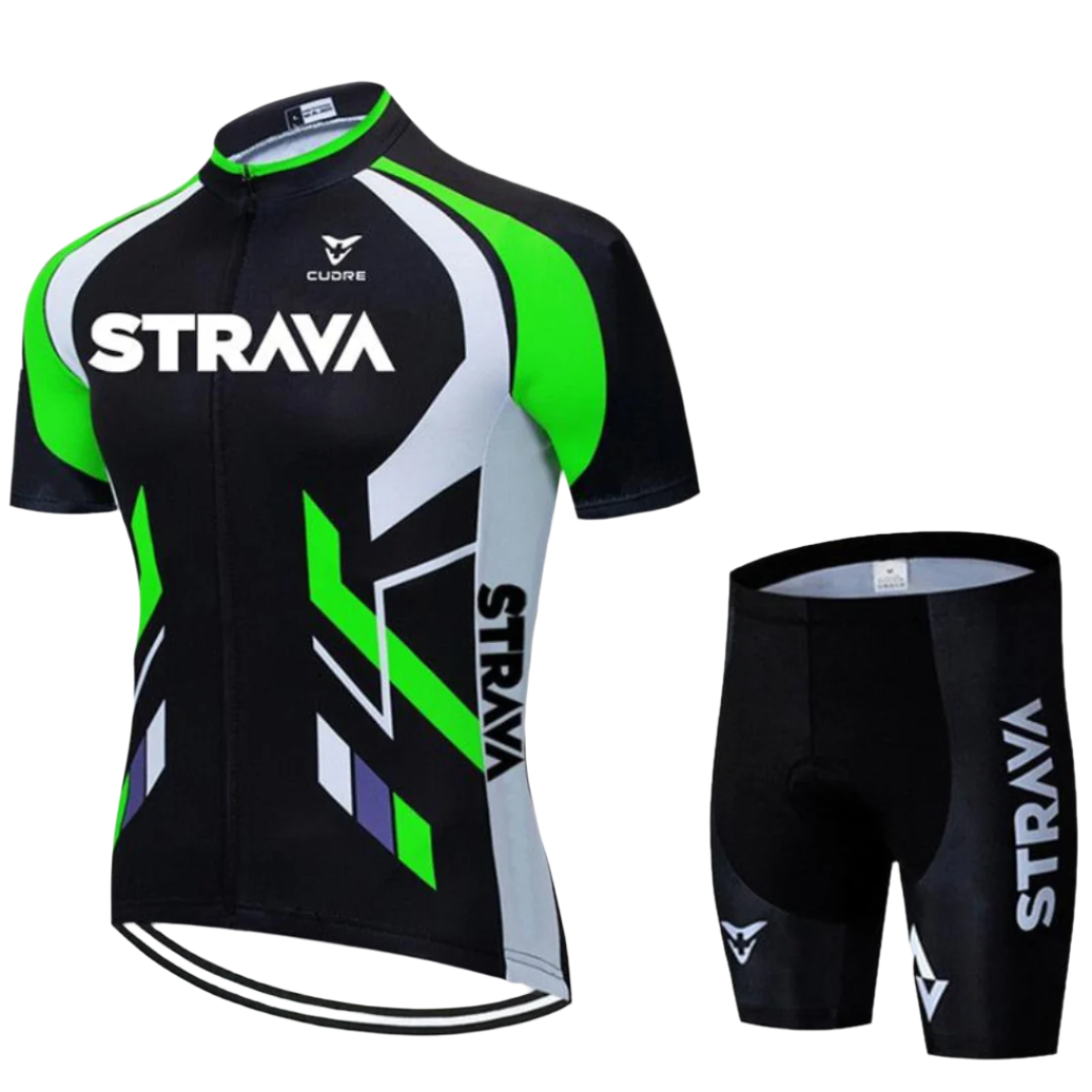 Conjunto de Ciclismo Strava Premium Verde c Bermuda