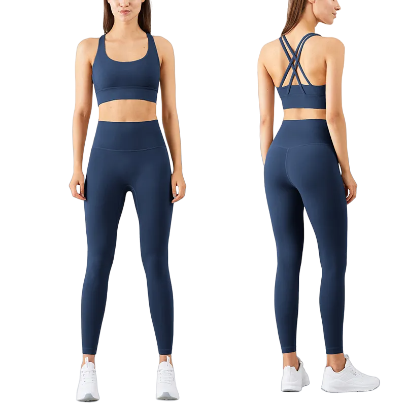 Conjunto Legging Feminino Running Sport Azul Marinho