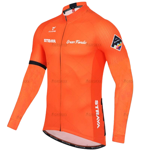 Blusa de Ciclismo Strava Anti-UV Laranja