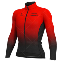 Camisa Strava de Ciclismo Manga Longa com Zíper Completo Vermelho