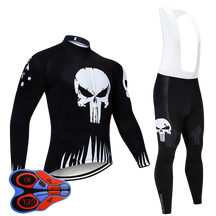 Conjunto de Ciclismo Manga Comprida Masculino Skull Preto