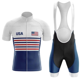 Conjunto Roupa de Ciclismo dos Estados Unidos - EUA Ciclismo Azul