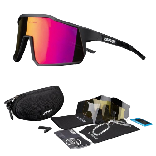 Óculos de Ciclismo Goggles com 4 Lentes Polarizadas