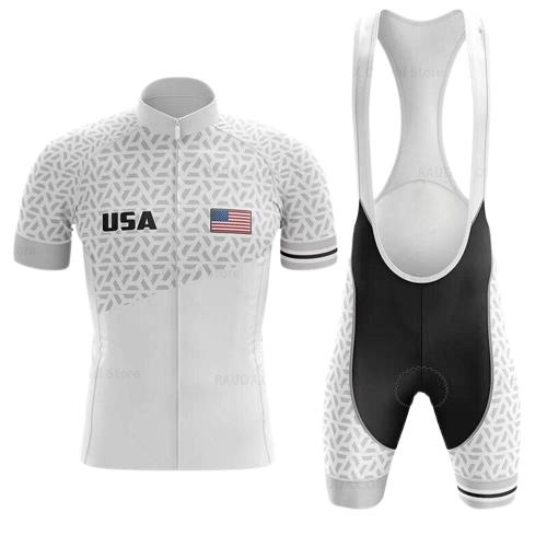 Conjunto Roupa de Ciclismo dos Estados Unidos - EUA Ciclismo USA