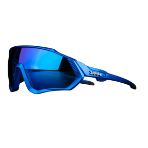 Óculos de Ciclismo & Corrida com Lentes Polarizadas Azul Metálico 1