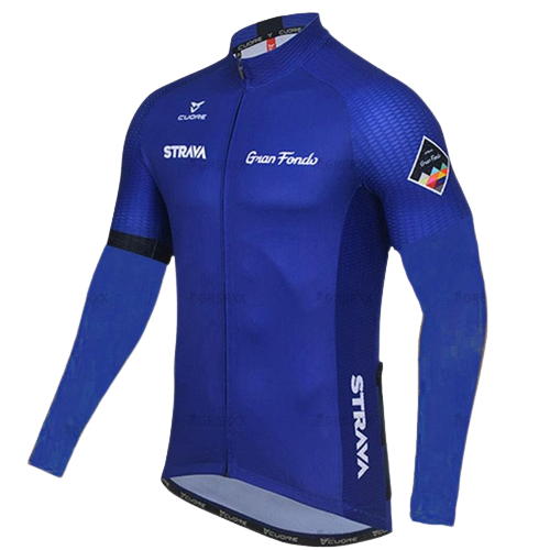 Blusa de Ciclismo Strava Anti-UV Azul Escuro