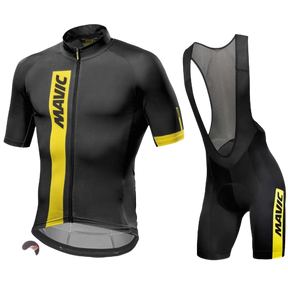 Conjunto Camisa e Bretelle de Ciclismo Mavic MTB Preto