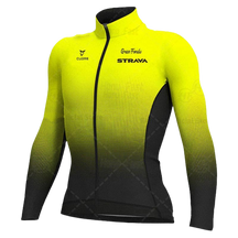 Camisa Strava de Ciclismo Manga Longa com Zíper Completo Amarelo