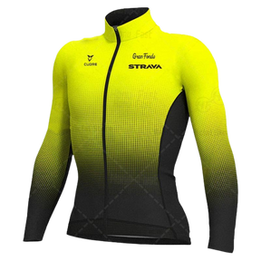 Camisa Strava de Ciclismo Manga Longa com Zíper Completo Amarelo