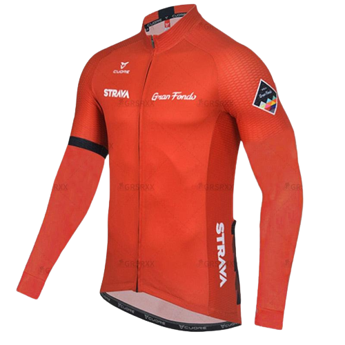 Blusa de Ciclismo Strava Anti-UV Vermelho