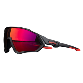 Óculos de Ciclismo & Corrida com Lentes Polarizadas Preto com Vermelho 1