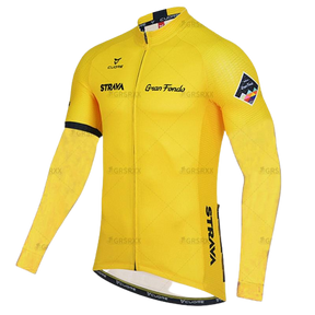 Blusa de Ciclismo Strava Anti-UV Amarelo