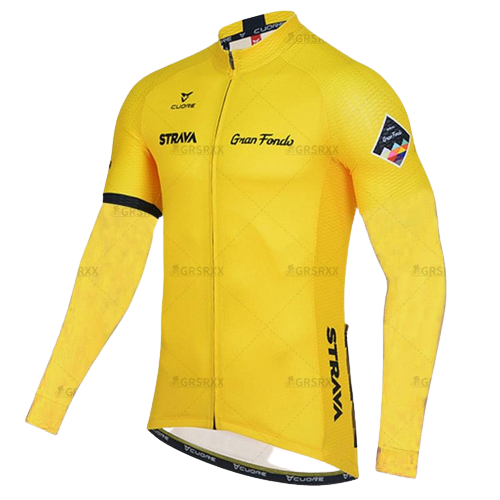 Blusa de Ciclismo Strava Anti-UV Amarelo