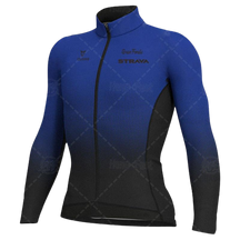 Camisa Strava de Ciclismo Manga Longa com Zíper Completo Azul