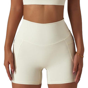 Short Feminino de Corrida Motion Flex Bege Claro