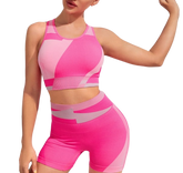 Conjunto Fitness Esportivo Feminino Cintura Alta e Top Rosa