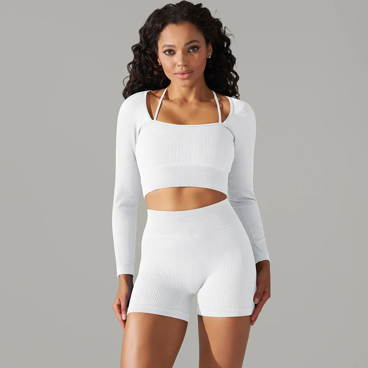 Conjunto de Treino Feminino Manga Curta Elite Branco