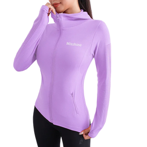 Casaquinho Esportivo Feminino com Capuz Misshine Roxo