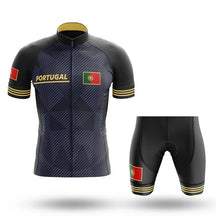 Conjunto de Ciclismo Portugal MTB com Bretelle Azul Bermuda