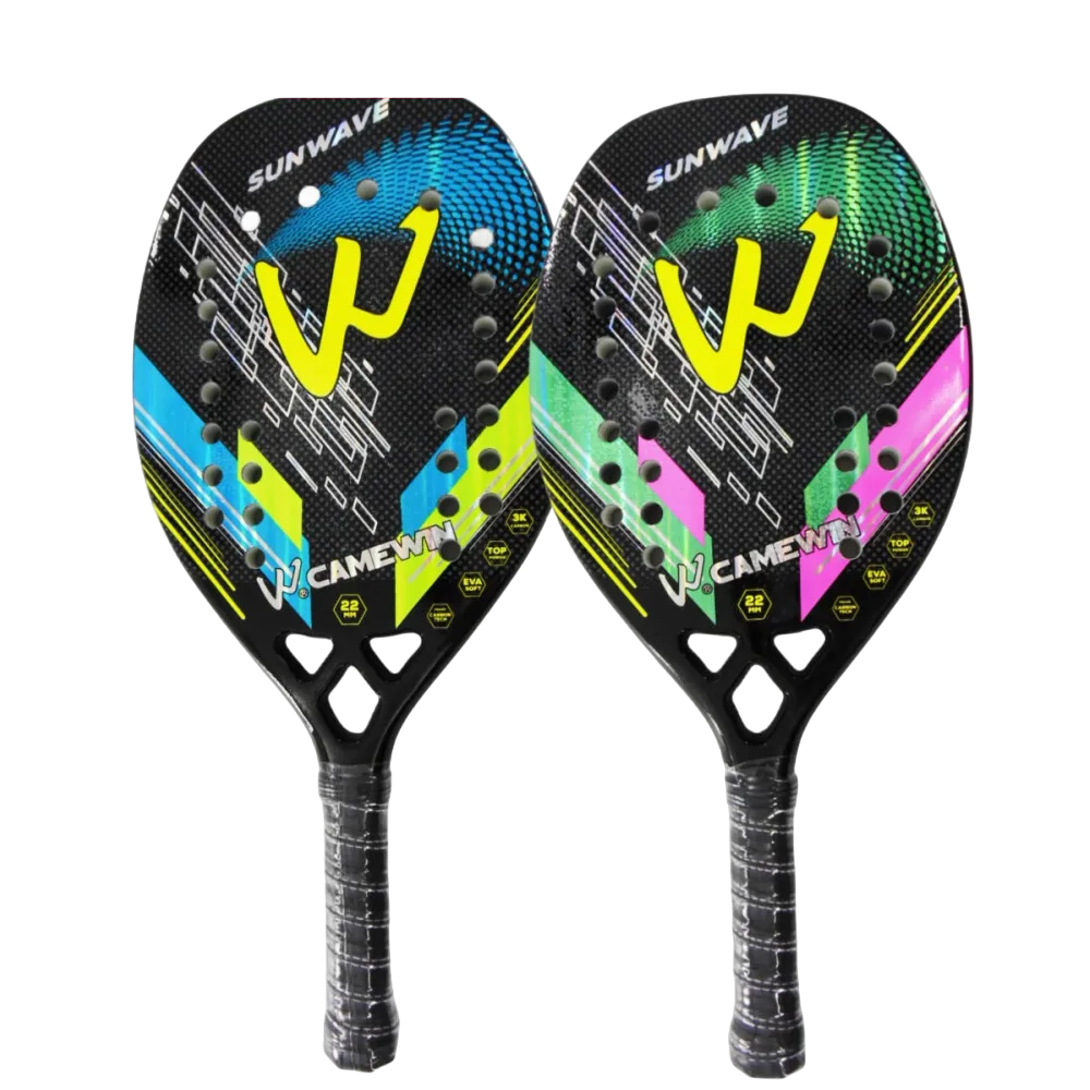 Raquete de Beach Tennis 3k Camewin Carbon Sunwave