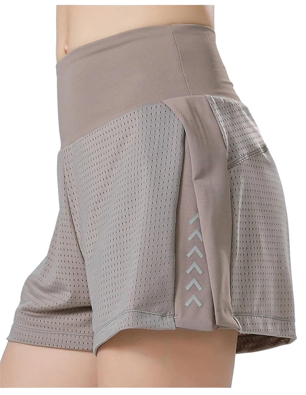 Short Saia Esportivo Dual Motion Bege