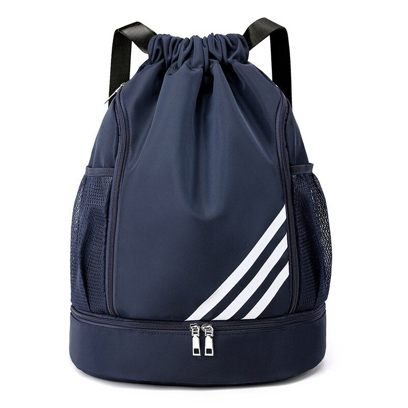 Mochila Esportiva para Bola Basquete Corrida Impermeável Azul Marinho