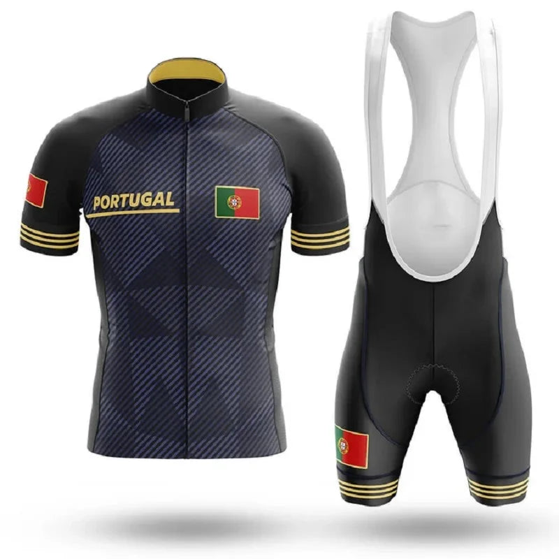 Conjunto de Ciclismo Portugal MTB com Bretelle Azul Bretelle