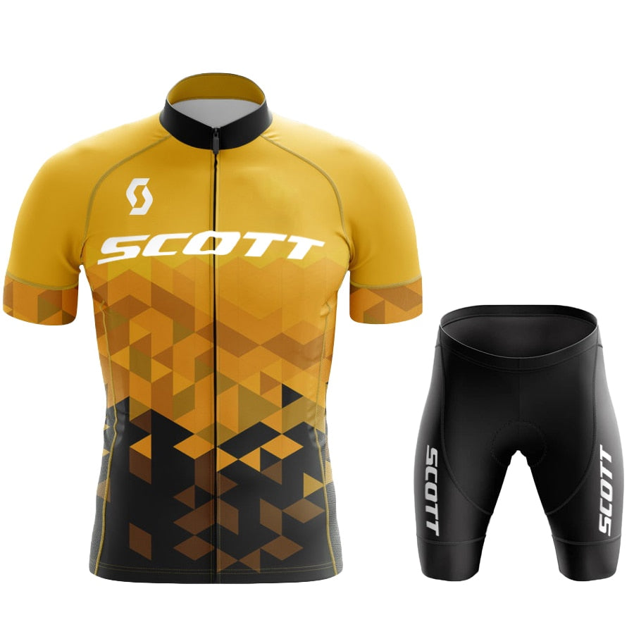 Conjunto de Ciclismo Scott Profissional Amarelo com Bermuda