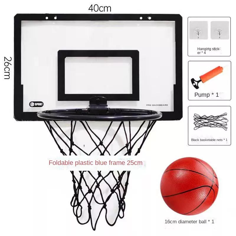 Mini Cesta de Basquete de Parede Portátil com Bola Inclusa Preto