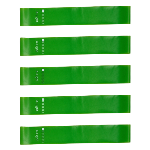 Kit 5 Faixas Elásticas de Resistência Esportiva 5 Pcs Verde