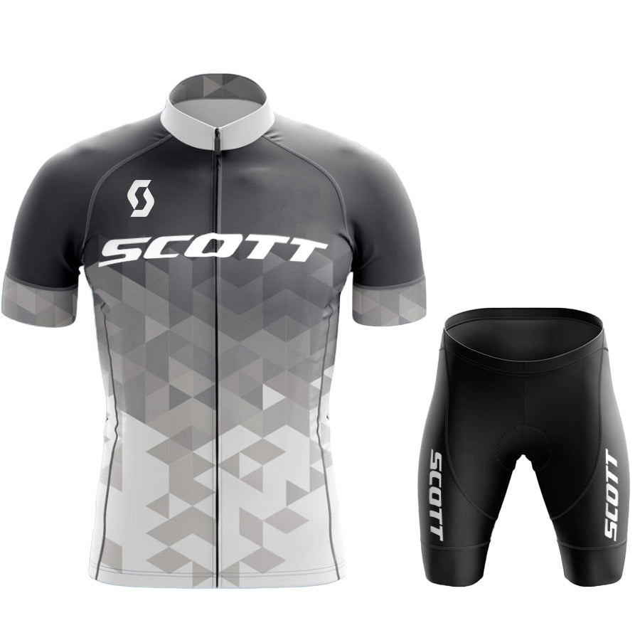 Conjunto de Ciclismo Scott Profissional Cinza com Bermuda