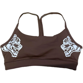 Top Esportivo Feminino Fitness Wolves Marrom