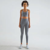 Conjunto Legging Feminino Sportwear para Academia Cinza