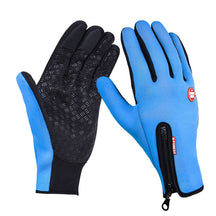 Luva Térmica Impermeável com Zíper Touchtech Azul Claro