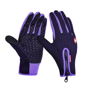 Luva Térmica Impermeável com Zíper Touchtech Roxo