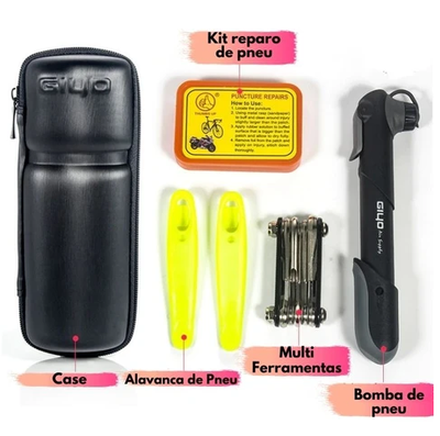 Kit Completo de Reparo Sobrevivência para Bicicleta Completo