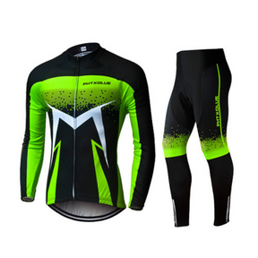 Conjunto Ciclismo Térmico Tinanium Max Masculino Para Inverno Verde