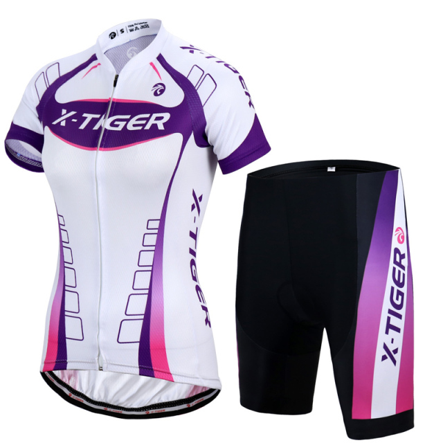 Conjunto Roupa de Ciclismo Feminino TIGER Lilás