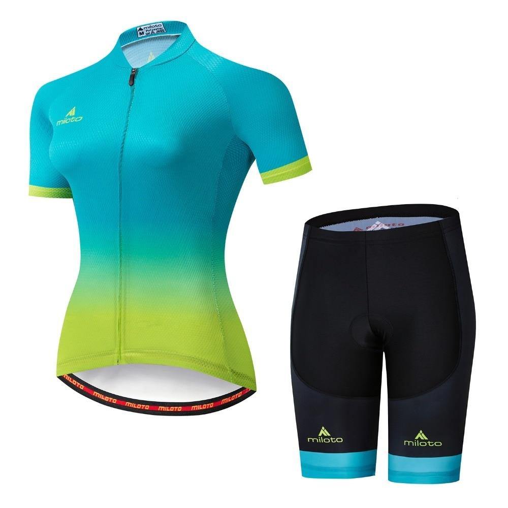 Conjunto Roupa de Ciclismo Feminino Miloto