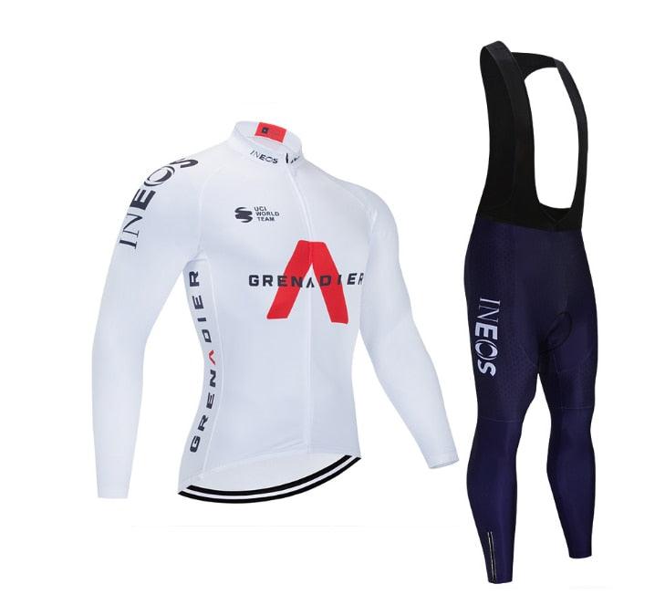 Conjunto de Ciclismo Grenadier Manga Comprida Inverno Branco