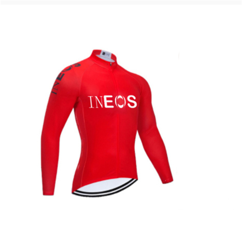 Conjunto de Ciclismo Ineos Respirável Manga Longa Blusa Vermelha