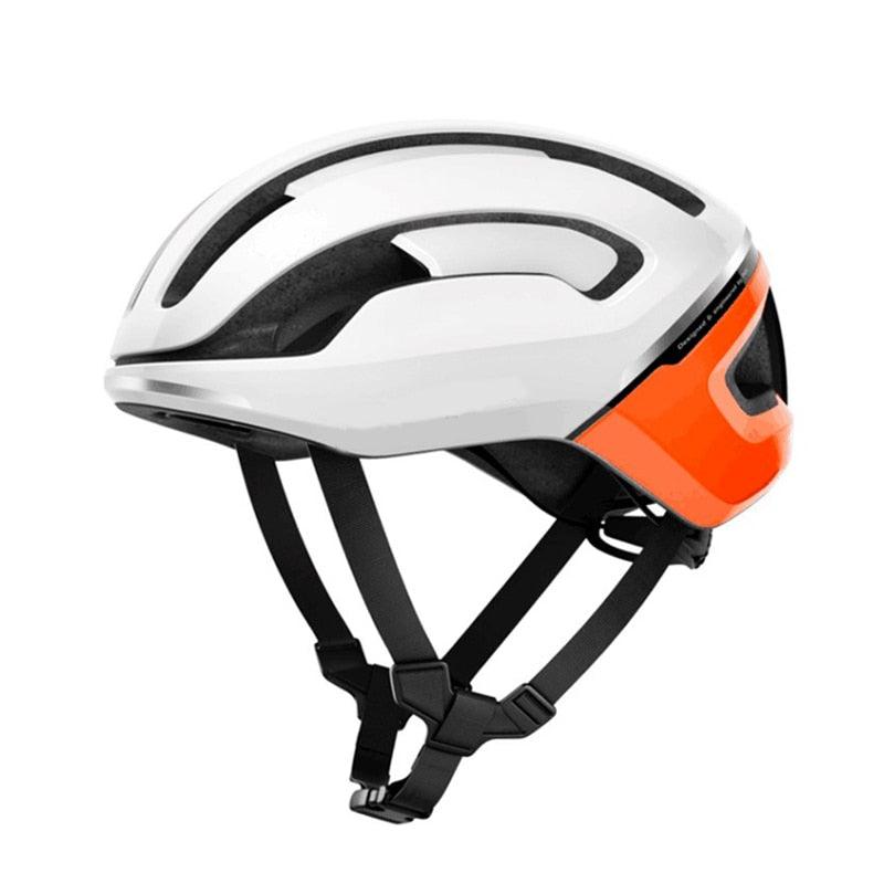 Capacete de Ciclismo Ultraleve Raceday MTB Branco com Laranja