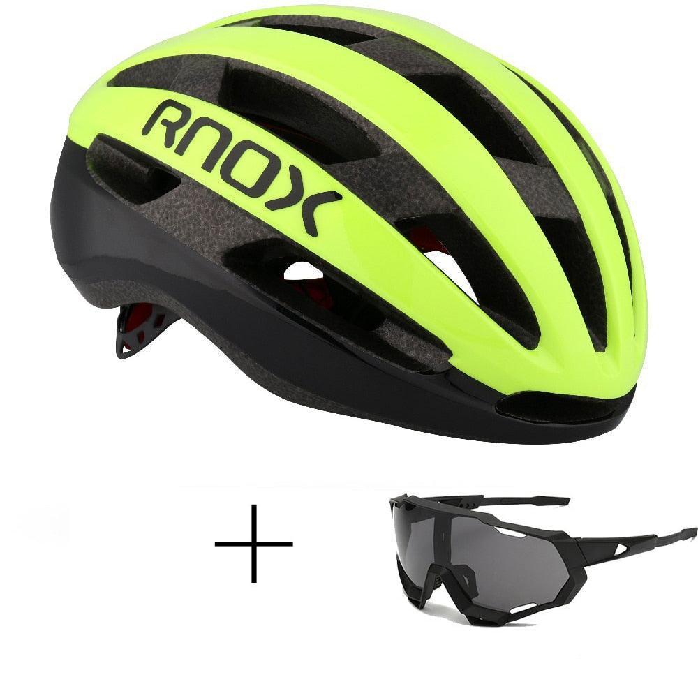 Capacete RNOX Ultralight com Óculos Polarizados Fluorescente